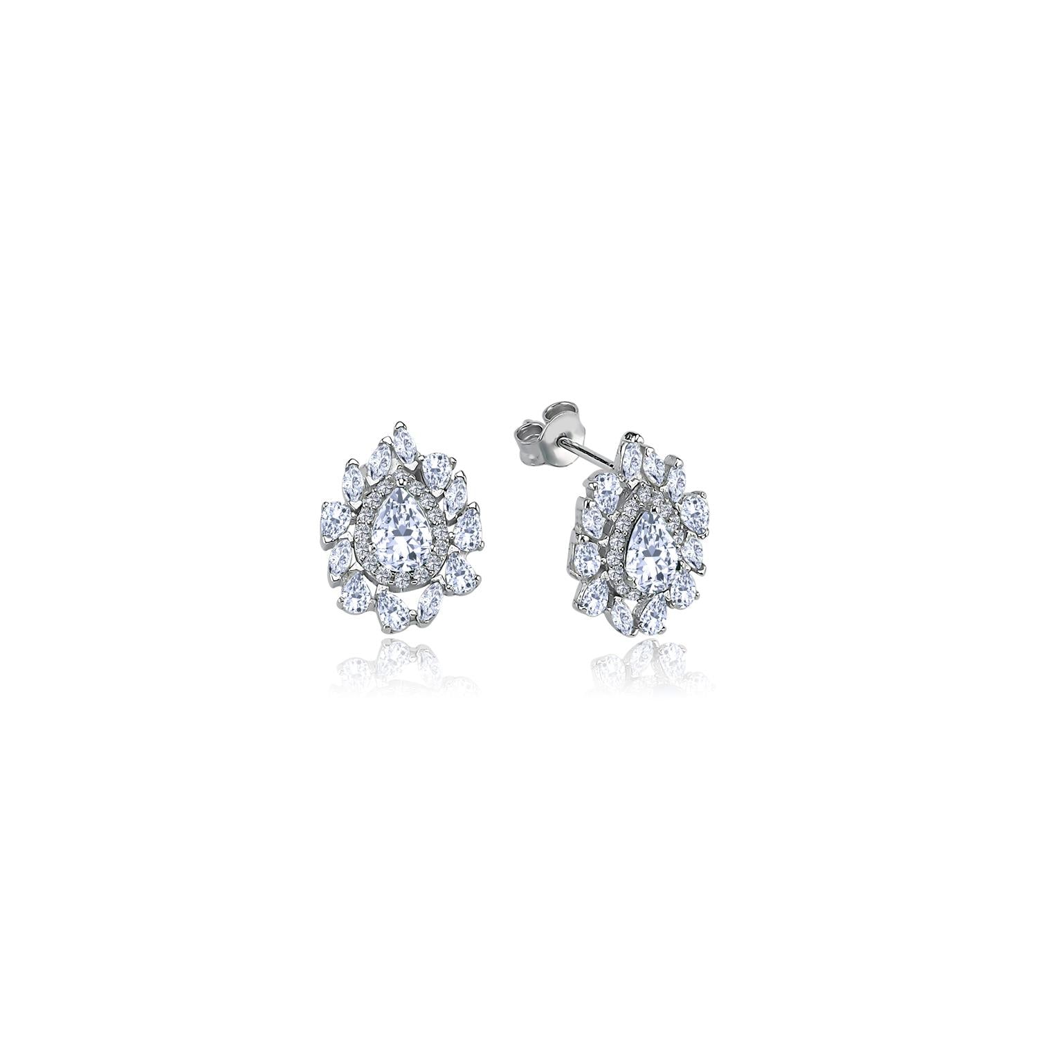 Effective Diamond Istanbul Splendor Sparkling 925 Sterling Silver Earrings