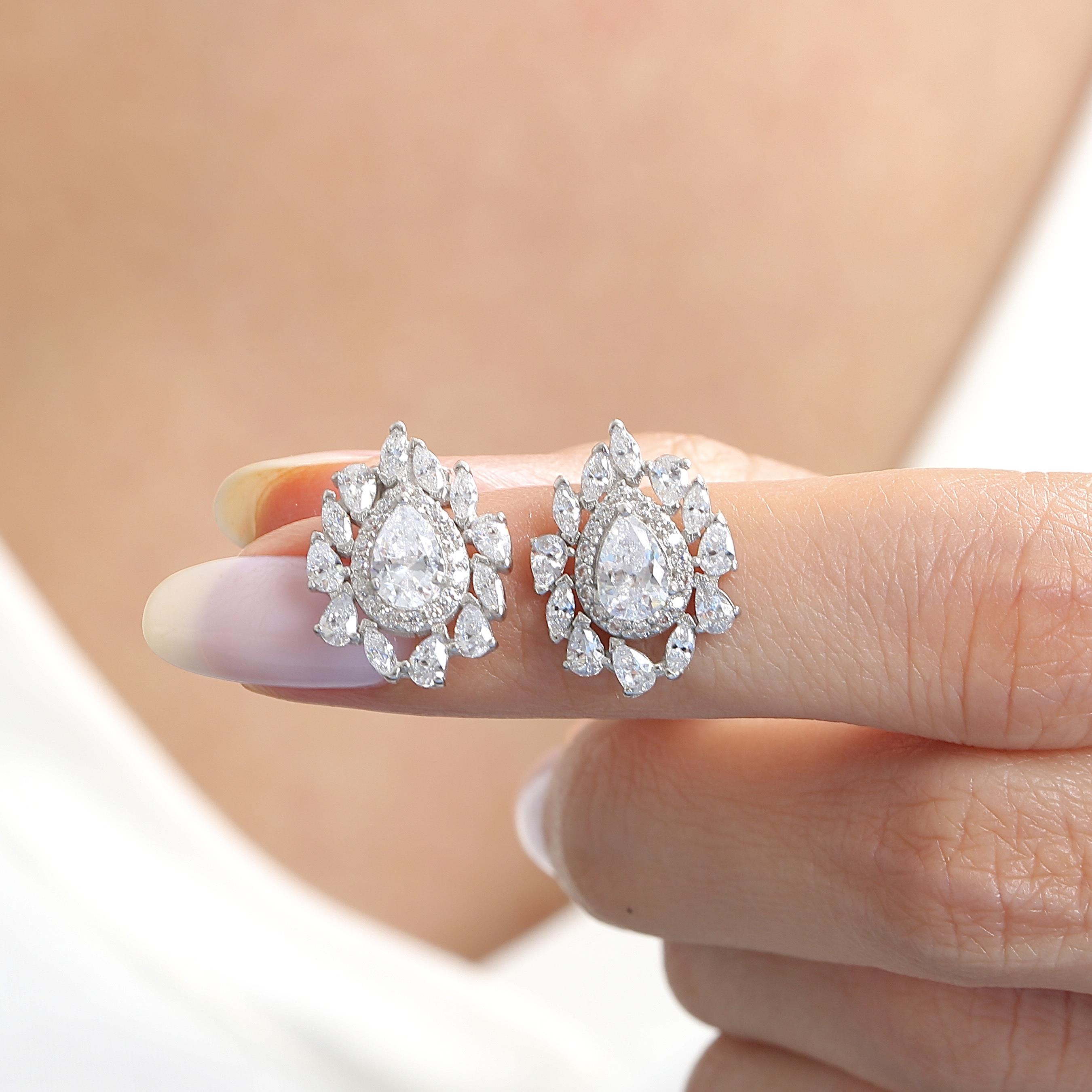 Effective Diamond Istanbul Splendor Sparkling 925 Sterling Silver Earrings