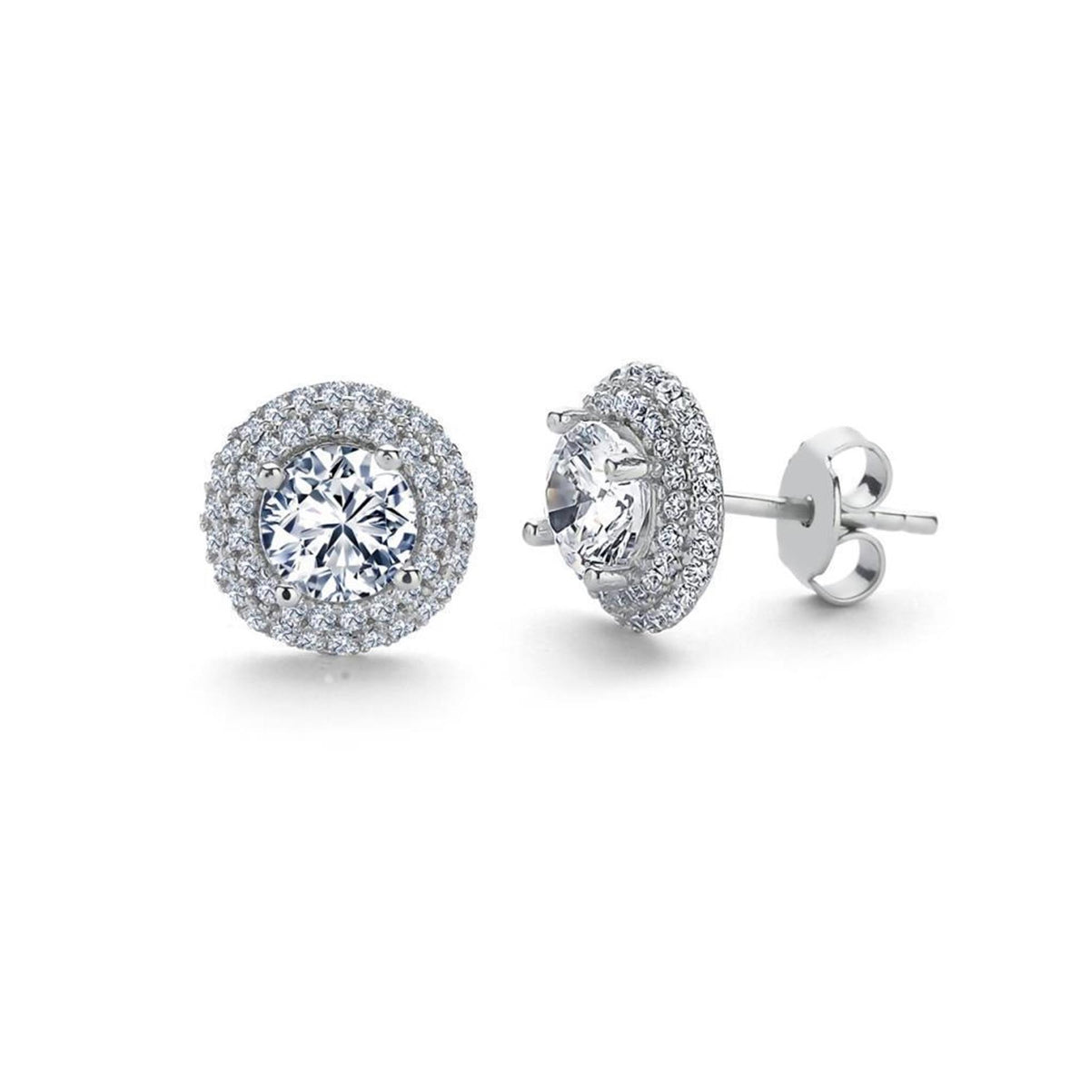 Historia Solitaire 925 Sterling Silver Earrings