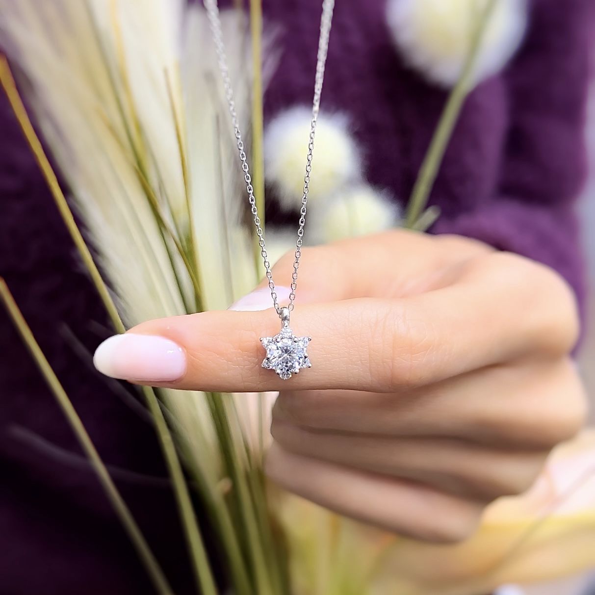 Diamond Mount Love Sun 925 Sterling Silver Necklace