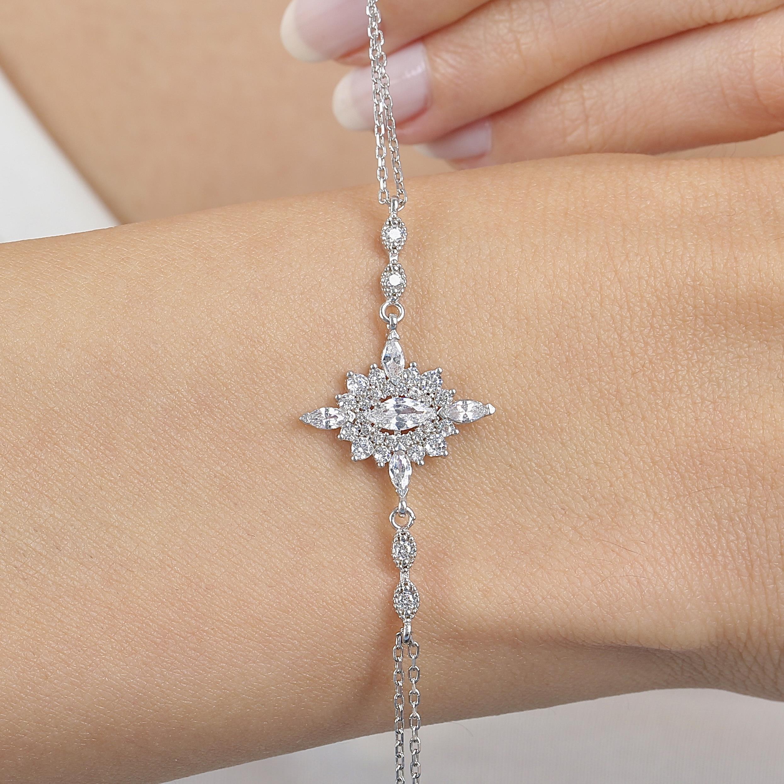 Sparkling Noble Dynasty Medal Vintage 925 Sterling Silver Bracelet