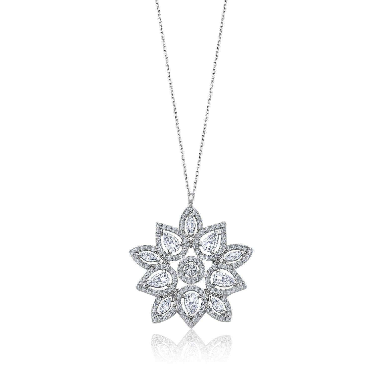 Diamond-Cut Sparkling Queen Star 925 Sterling Silver Necklace