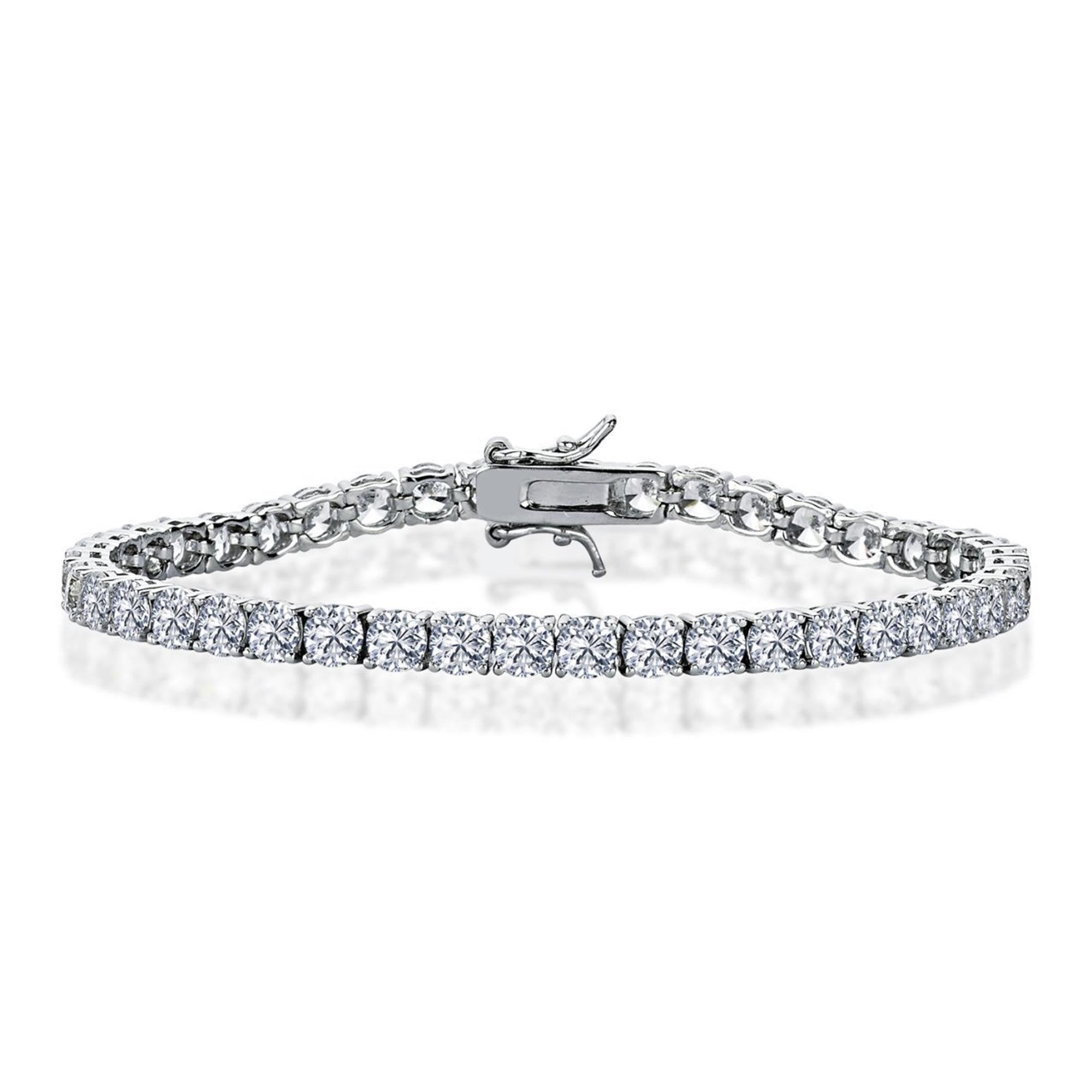 Diamond-Cut Medium Tennis Bracelet 925 Sterling Silver